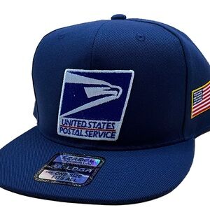 USPS postal service with USA flag hat navy blue SnapBack one size fits all